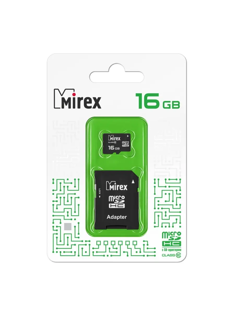 Карта памяти Mirex 13613-AD10SD16 16GB,microSDHC,Class 10,SD адаптер 13613-AD10SD16 13613-AD10SD16 #1