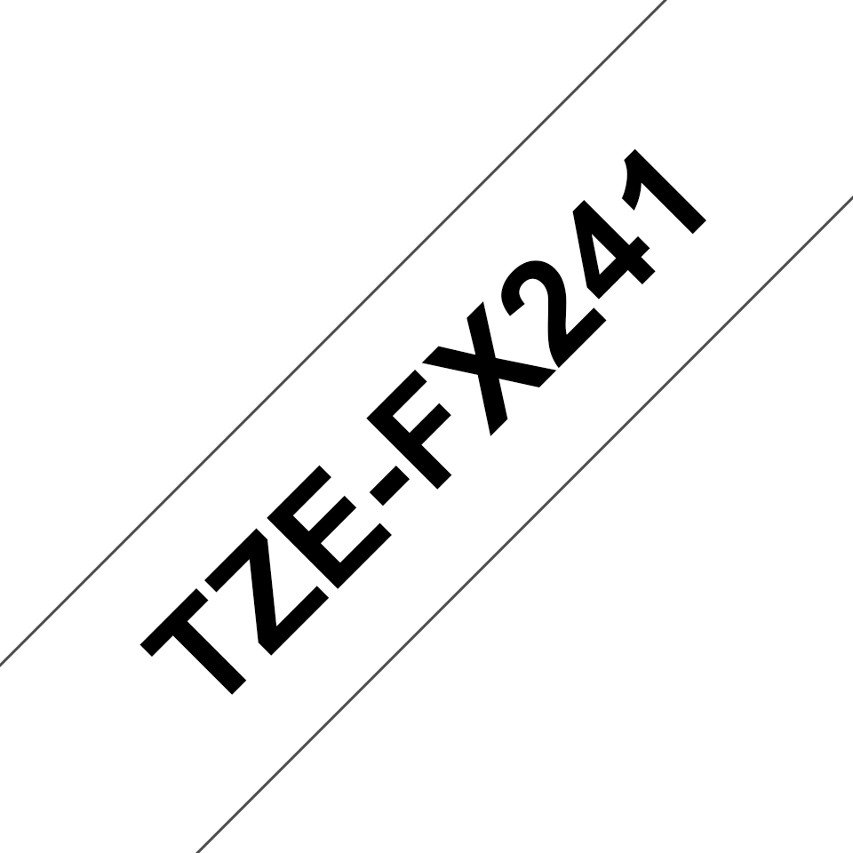 Лента красящая Brother TZEFX241 (18 мм/8м, гибкая для цилиндр.поверхностей, черный текст, белый фон) TZEFX241 TZEFX241 #3