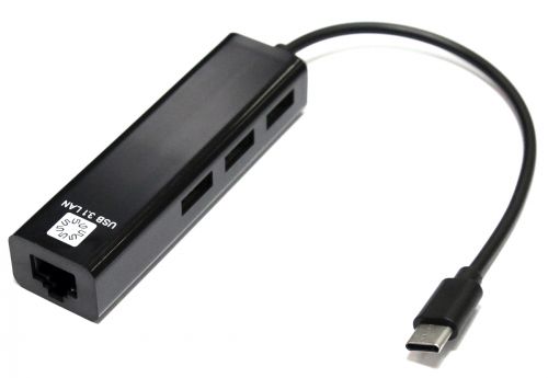 Адаптер 5bites  USB3.1 / 3*USB2.0 / RJ45 100MB / BLACK UA3C-45-09BK UA3C-45-09BK