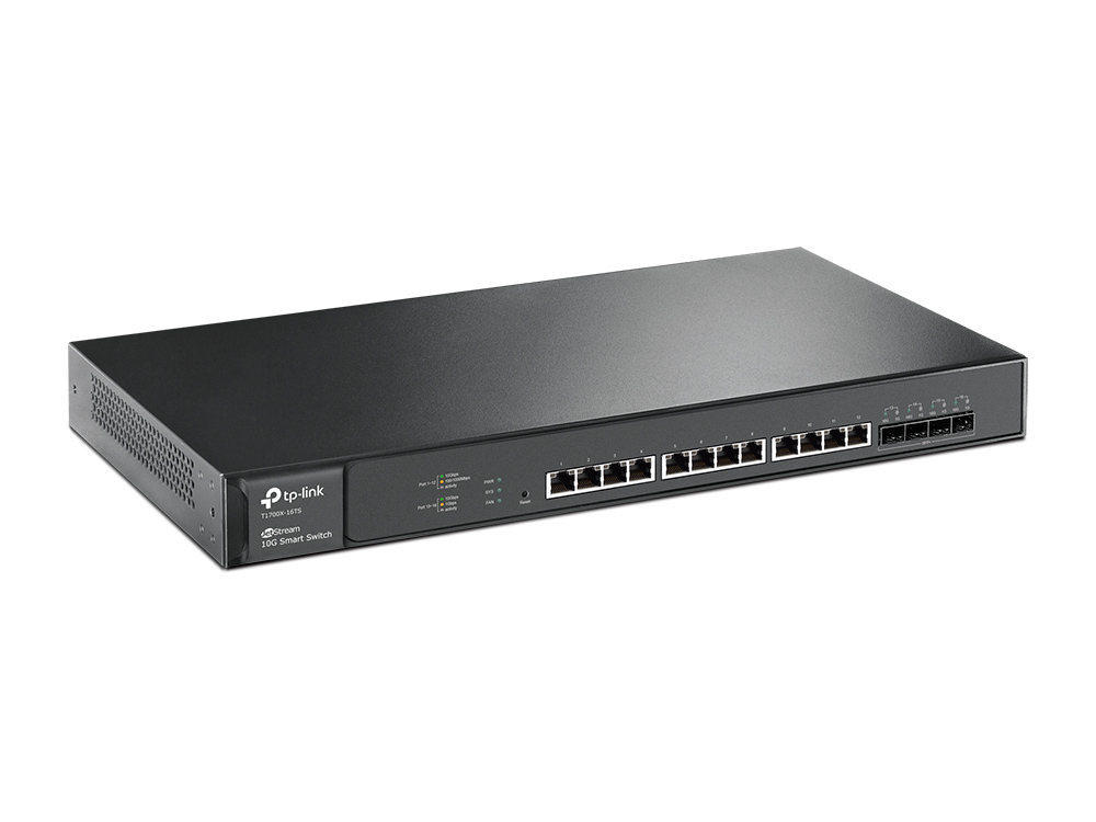 Коммутатор TP-Link  JetStream™ Smart12портов10G Base-T, 4слота10G SFP+,cтатическаямаршрутизация, VLAN T1700X-16TS T1700X-16TS