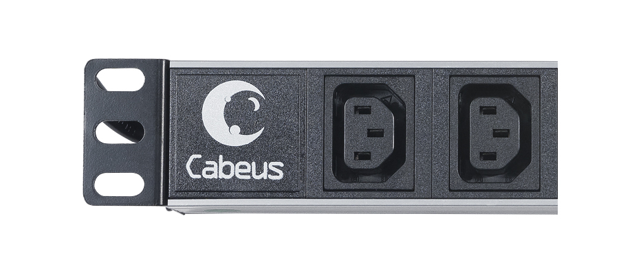 Блок розеток Cabeus PDU-8I-2IEC для 19" шкафов,горизонтальный, 8 розеток IEC 320 C13, 10 A, без выключателя, алюминиевый корпус, шнур 2 м, вилка EC 320 C14 (PDU-8I-2IEC) PDU-8I-2IEC