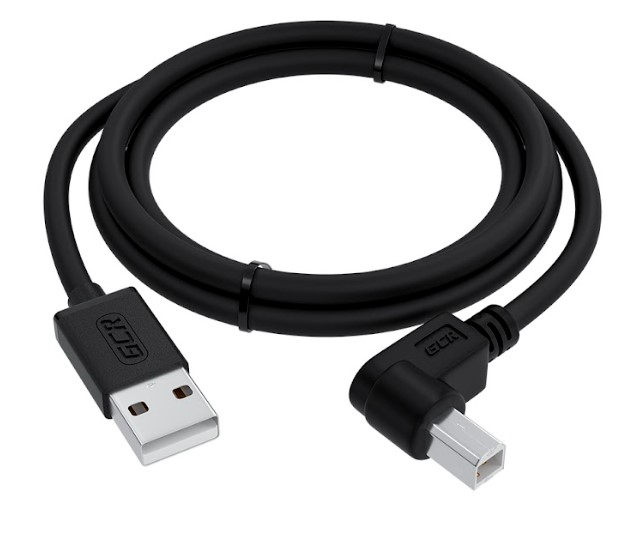 Кабель Greenconnect 0.5m USB 2.0, AM/BM угловой, черный, 28/28 AWG, экран, армированный, морозостойкий GCR-UPC3M2-BB2S-0.5m GCR-UPC3M2-BB2S-0.5m