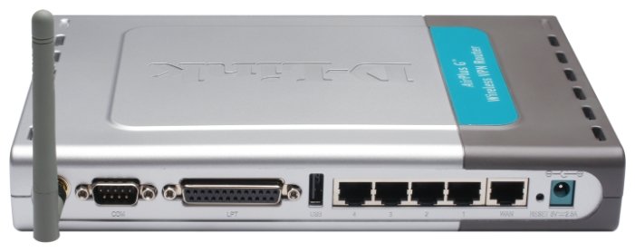 DI-824VUP+  Интернет шлюз с точкой доступа 802.11bg 4xLAN,1xWAN, VPN, LPT/USB DI-824VUP+