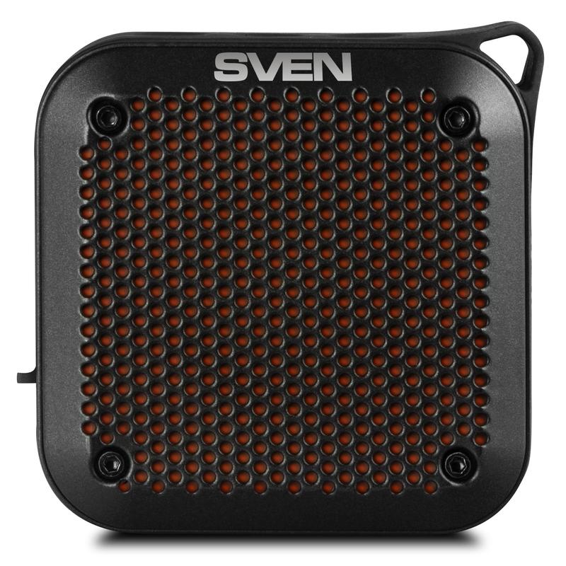 Портативная колонка Sven PS -88, черный (7 Вт, Waterproof (IPx7), TWS, Bluetooth, microSD, карабин, 1500мА*ч) SV-018474 SV-018474
