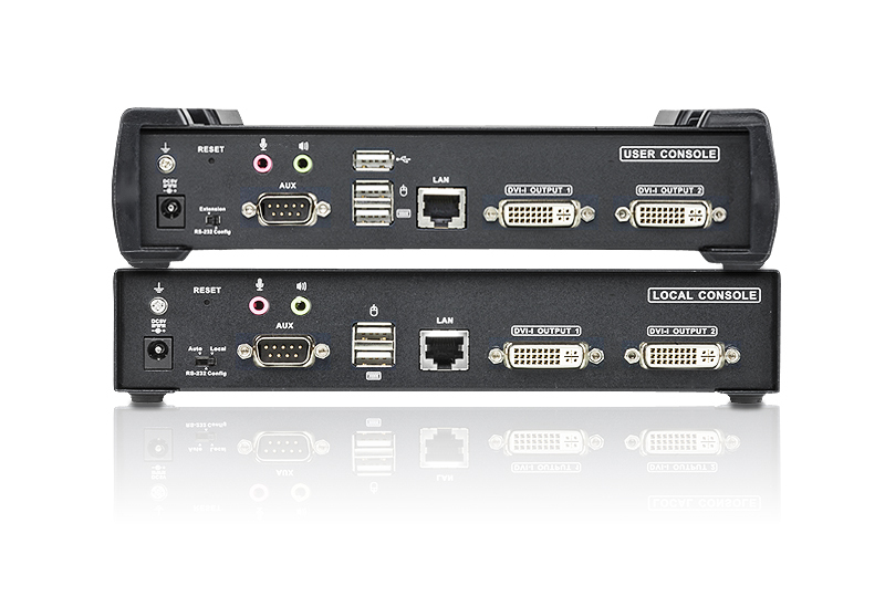Удлинитель ATEN KVM USB DVI+AUDIO+RS232, 100 метр. подкл через swicth, 1xUTP Cat5e, без шнуров, Б.П.220> 5V KE6940R-AX-G KE6940R-AX-G