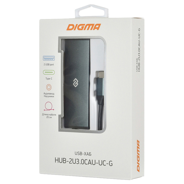 Стыковочная станция Digma HUB-2U3.0СAU-UC-G HUB-2U3.0СAU-UC-G #1