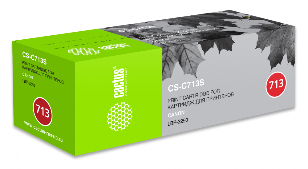 Тонер-картридж Cactus CS-C713 черный для Canon LBP i-Sensys 3250 (2000стр.) CS-C713 CS-C713