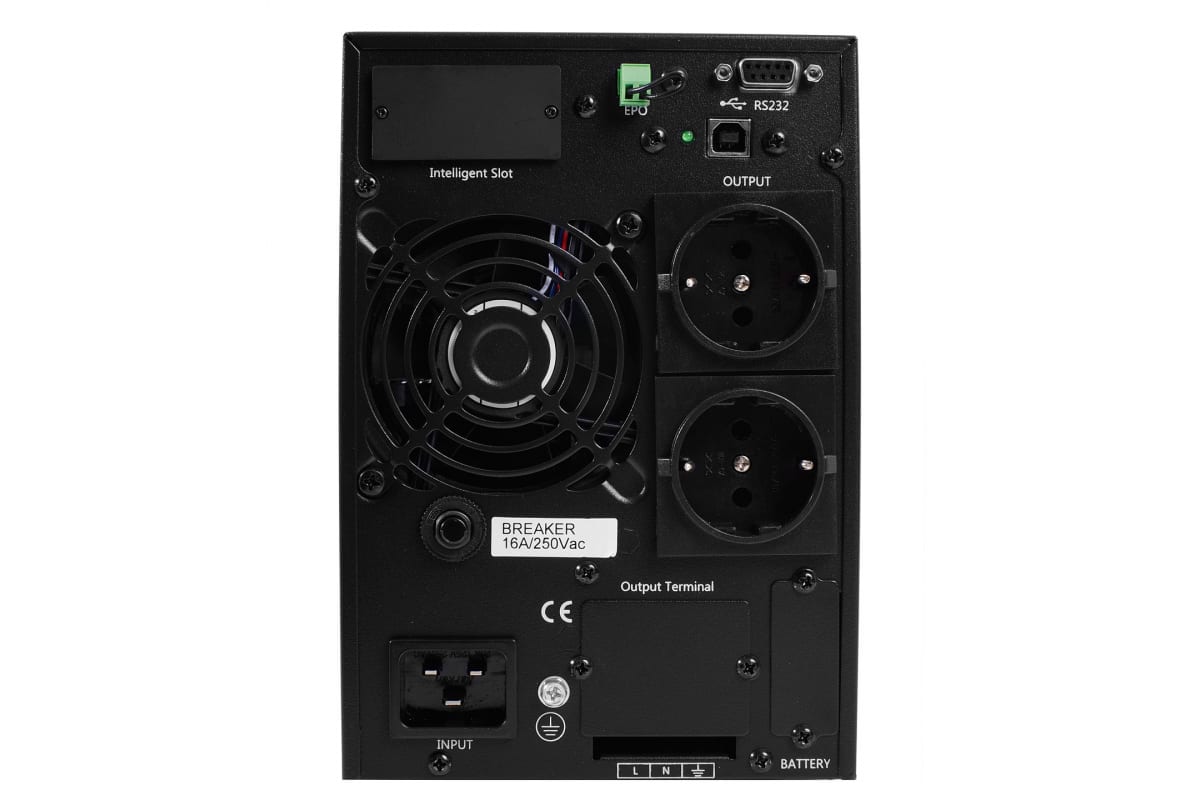 Источник бесперебойного питания Powerman LCD, dual conversion, 2000VA, 1600W, 3 eurosockets with backup power, USB, RS232, SNMP slot POWERMAN Online 2000 Plus POWERMAN Online 2000 Plus