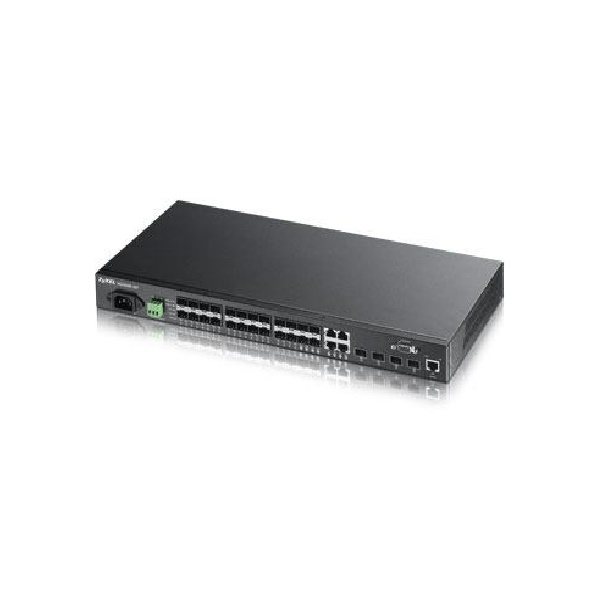 Коммутатор ZYXEL MGS3600-24F, L2, 20xSFP, 4xCombo (SFP/RJ-45), питание AC/DC MGS3600-24F-EU01V1F MGS3600-24F-EU01V1F