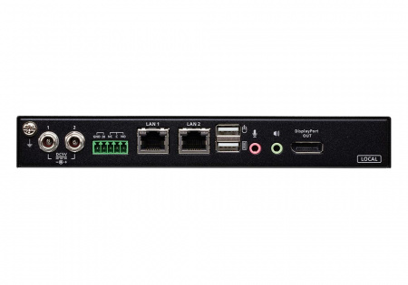 Удлинитель ATEN IP KVM шлюз/extender, KVM+RS232+AUDIO DisplayPort+USB, управл, по IP, Rackmount/Desktop, 2x10/100/1000 Base-T, с KVM-шнуром USB 1x1,2м,/USB<=>MiniUSB 1,2м,, (Virtual Media;1920x1200 60Hz;WIN/LINUX/SUN/MAC) CN9950-AT-G CN9950-AT-G