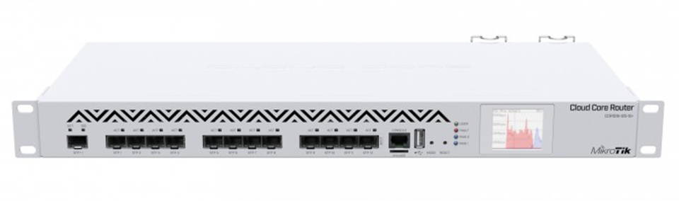 Маршрутизатор Mikrotik  16 Cores, 1.2GHz per Core, 2GB RAM, 12x SFP cage, 1x SFP+ cage, RouterOS L6 CCR1016-12S-1S+ CCR1016-12S-1S+