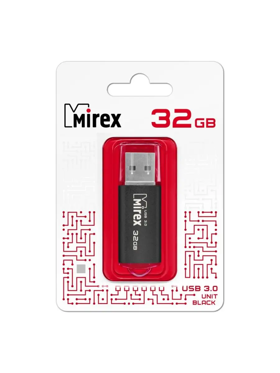 Флеш накопитель Mirex 13600-FM3UBK32 32GB,Unit,USB 3.0,черный 13600-FM3UBK32 13600-FM3UBK32