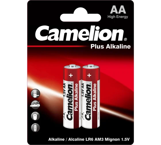 Батарея Camelion LR 6 Plus Alkaline BL-2 (LR6-BP2, батарейка,1.5В) (2 шт. в уп-ке) 1652 1652