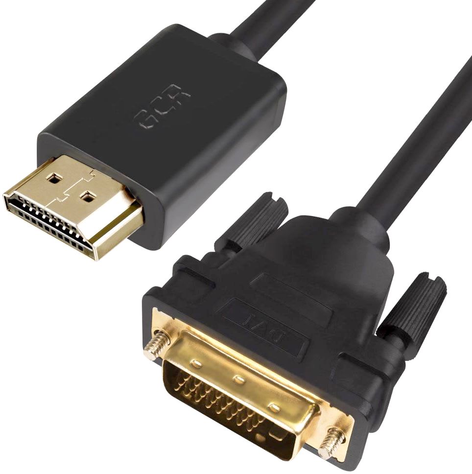 Кабель Greenconnect HDMI-DVI 10.0m черный, OD7.3mm, 28/28 AWG, позолоченные контакты, 19pin AM / 24+1M AM double link, тройной экран GCR-HD2DVI1-10.0m GCR-HD2DVI1-10.0m