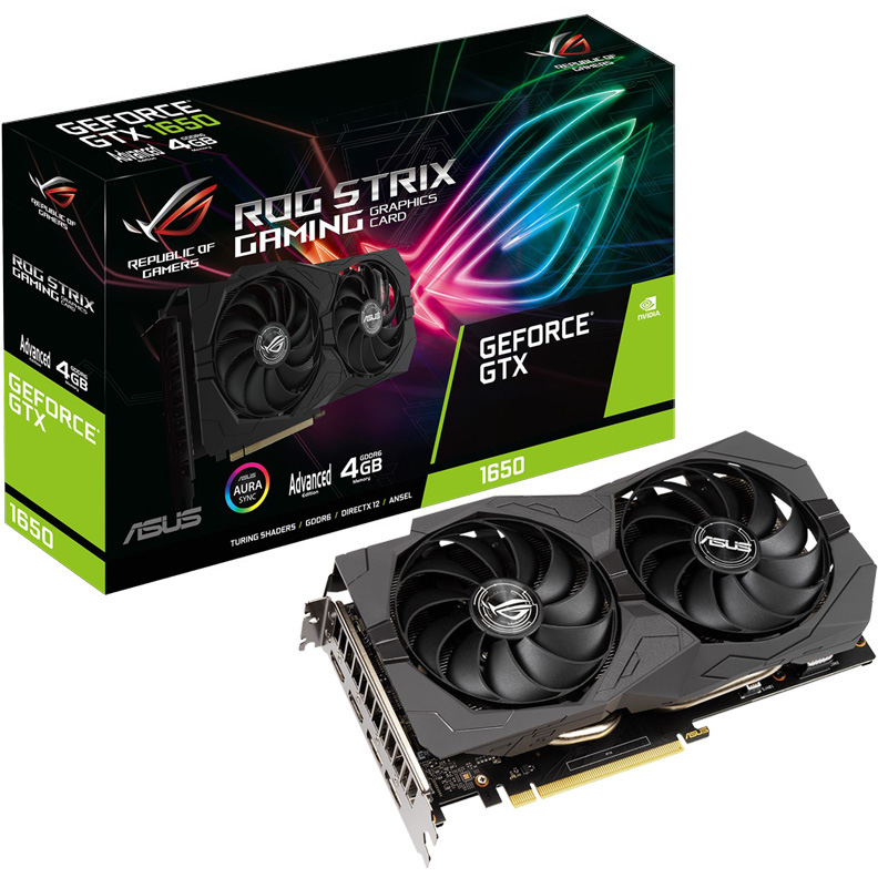 Видеокарта Asus GTX1650,HDMI*2,DP*2,4G,D6 RTL ROG-STRIX-GTX1650-A4GD6-GAMING ROG-STRIX-GTX1650-A4GD6-GAMING
