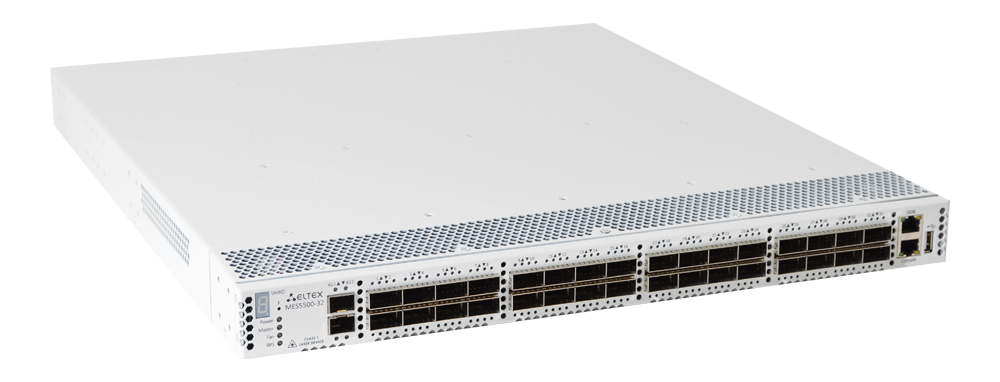 Коммутатор Eltex  1x10/100/1000BASE-T (OOB), 2x10GBASE-R (SFP+), 32 x 40GBASE-R (QSFP+)/100GBASE-R (QSFP28), 1xUSB 2.0, коммутатор L3 MES5500-32 MES5500-32 #1