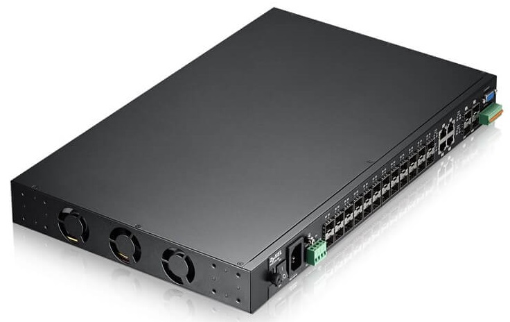 Коммутатор Zyxel MGS3520-28F DC 48V 28-port Managed Metro Gigabit Switch with 4 of 28 SFP slots shared with RJ-45 connectors. DC 48V power supply MGS3520-28F DC MGS3520-28F DC