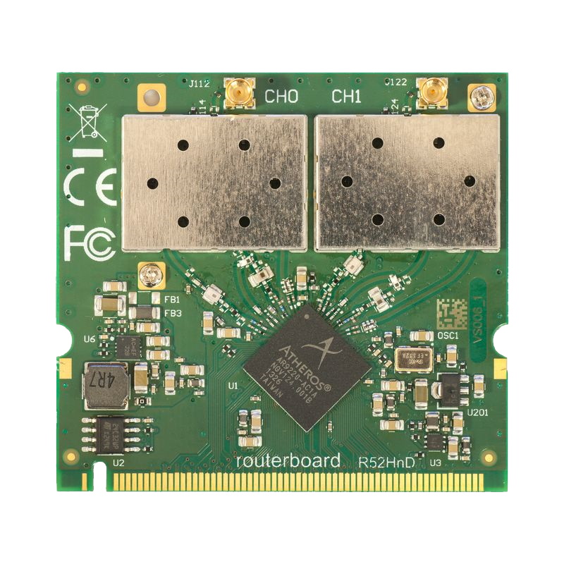 Радиокарта Mikrotik 802.11a/b/g/n High Power Dual Band MiniPCI card with MMCX connectors R52HnD R52HnD