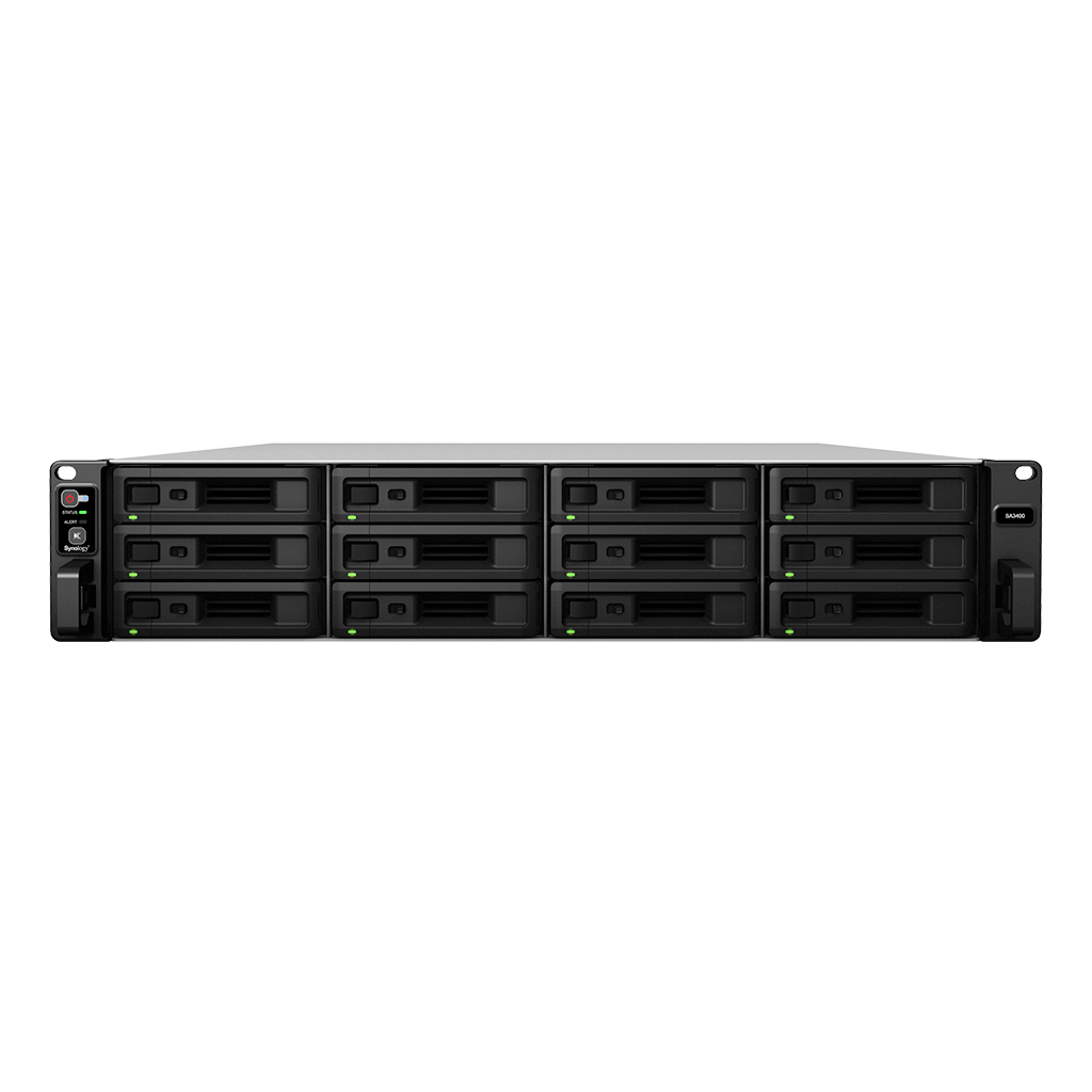 СХД Synology SA3400 Rack 2U 8C2,1GhzCPU/16Gb(128)/RAID0,1,10,5,6/upto12HP HDDs SATA,SAS(3,5' 2,5')upto 180 (7xRX2417sas or 7xRX1217sas) SA3400 SA3400