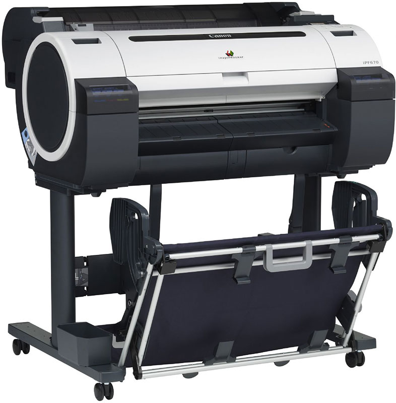 Плоттер Canon iPF670 24"/610mm, 5 colors (макс.объём-130мл), 2400x1200dpi, 256Mb, GARO, HP-GL/2, HP RTL, USB/LAN 9854B003 9854B003
