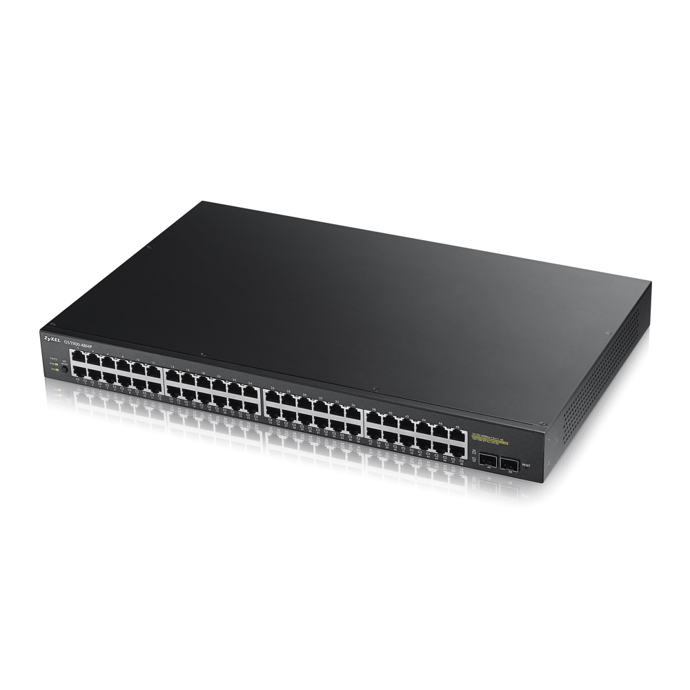 Коммутатор ZYXEL интеллектуальный 48 High PoE Gigabit Ethernet и 2 SFP-слота GS1900-48HP-EU0101F GS1900-48HP-EU0101F