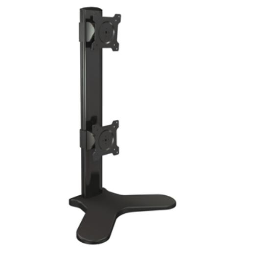 Подставка Wize Pro DSV2 двойная настольная "друг под другом" для дисплеев 10”– 24”, VESA 75x75, 100x100 мм, наклон +25/-5°, нагрузка до 14 кг (на один) черн. DSV2 DSV2