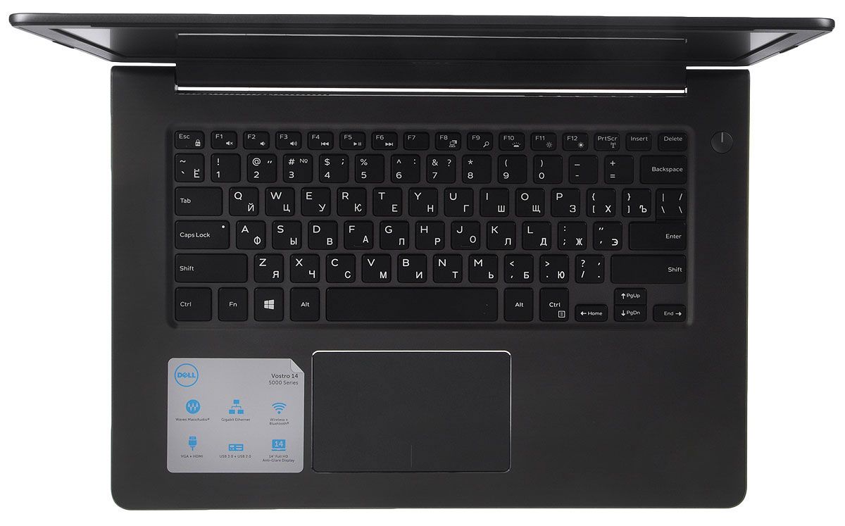 Ноутбук Dell Vostro 5468 Core i5-7200U 2.5 GHz,14'' HD Cam,4GB DDR4(1),500GB 5.4krpm,GF 940MX 2GB,WiFi,BT,3C,1.59kg,1y,Win 10 Home,Grey/Backlit 5468-9937
