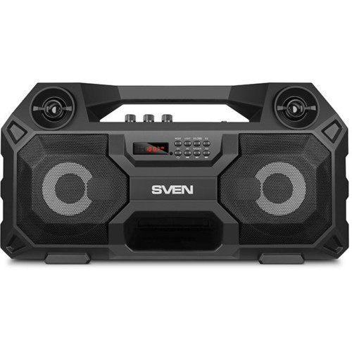 Акустическая система Sven PS-520, черный,  2.0, мощность 2x18 Вт (RMS), TWS, Bluetooth, FM, USB, microSD, LED-дисплей, ПДУ, встроенный аккумулятор SV-019099 SV-019099