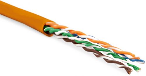 Кабель Hyperline (куски) витая пара U/UTP, категория 5e, (4 пары (24 AWG))х2, одножильный (solid), zip-тип (парный), PVC, -20°C - +75°C, серый - гарантия: 15 лет компонентная, 25 лет системная UUTP4-C5E-P24-IN-LSZH-OR-100 UUTP4-C5E-P24-IN-LSZH-OR-100