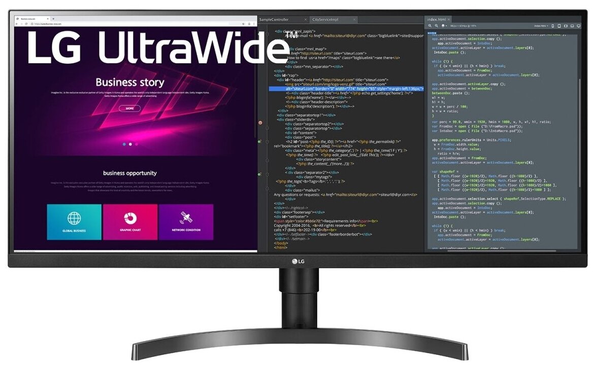 Монитор LG LCD 34'' 34WN750-B черный {IPS 3440x1440 300cd 178/178 1000:1 16.7M 5ms 2xHDMI DipslayPort USB-Hub Height adj Tilt Speakers Audio out} 34WN750-B.ARUZ 34WN750-B.ARUZ