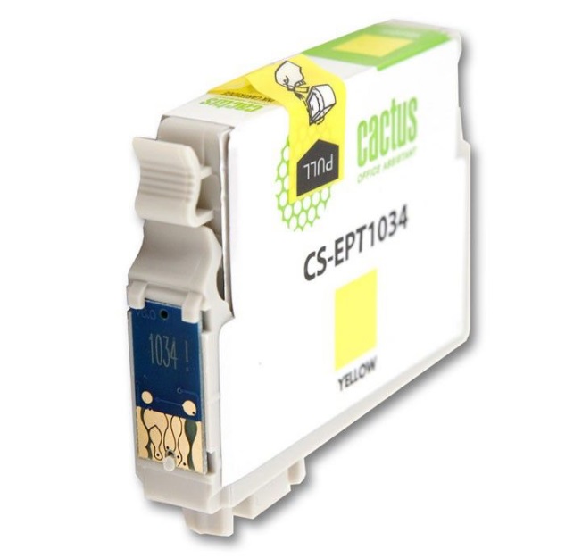 Картридж Cactus струйный CS-EPT1034 желтый для Epson Stylus Office T1100/TX510/TX510fn/TX550/TX550w CS-EPT1034 CS-EPT1034