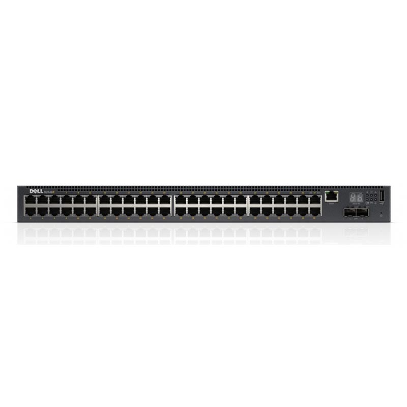 Коммутатор Dell EMC N2048P, L2, POE+, 48 п-тов 1 Гбит/с+2 фикс.п-та SFP+ 10 Гбит/с, возм.объед.в стек,возд. пот.от пан.вв.-выв.к ИП, ИП пер.тока, 3YPSNBD N2048P-ABNY-01 N2048P-ABNY-01