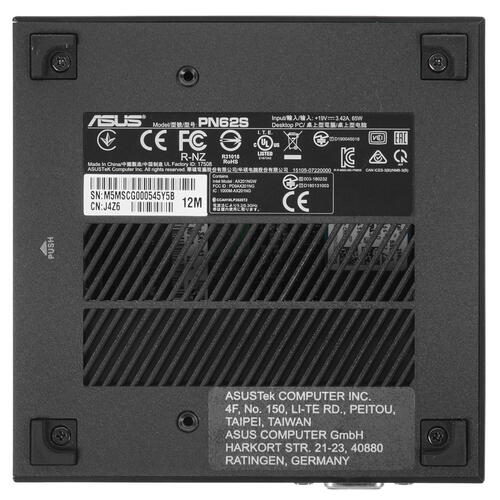 Персональный компьютер ASUS Mini PC PN62S-B3559ZV Core i5-10210U/8Gb/256GB M.2(NVMe) SSD/2x USB 3.2 Gen 1 Type-C/2x USB 3.2/2Mic/1 x HDMI/RJ45/Intel Wi-Fi 6 AX201/AX200 (Gig+)/BT 5/Windows 10 Pro/0,7Kg/Black 90MS01T1-M05590 90MS01T1-M05590