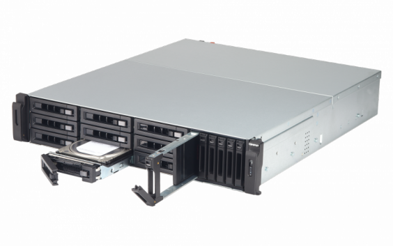 Сетевой RAID-накопитель QNAP 9x3,5", 6x2,5", HDMI, 2x10 GbE SFP+, 4xThunderbolt 3, 19", 2 блока питания. Core i7-7700 3,6 ГГц, 32 TVS-1582TU-i7-32G TVS-1582TU-i7-32G
