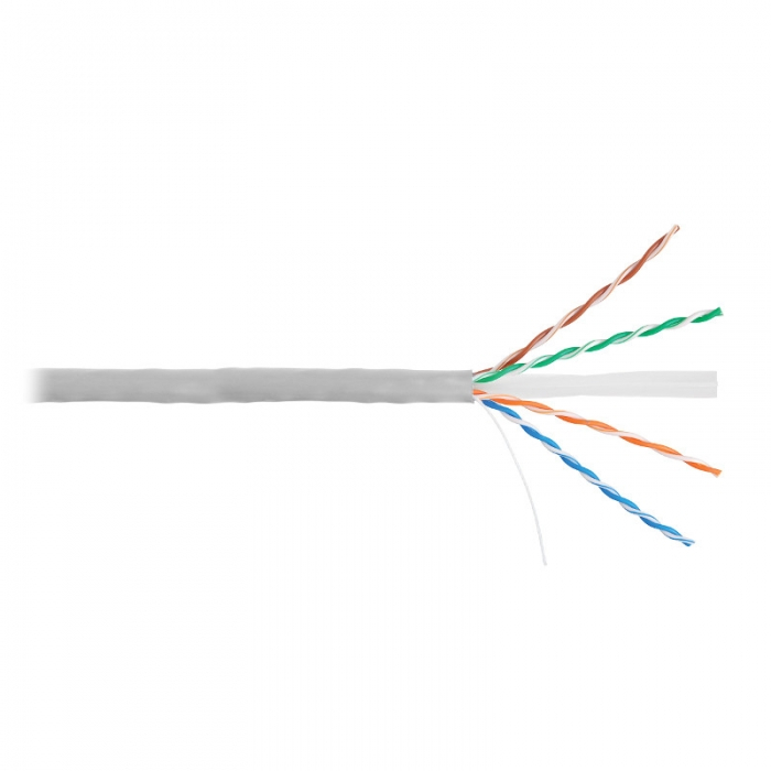 Витая пара NIKOLAN U/UTP 4 пары, Кат.6 (Класс E), тест по ISO/IEC, 250МГц, одножильный, BC (чистая медь), 24AWG (0,53мм), внутренний, PVC нг(А), серый, 305м - гарантия: 1 год NKL 2140A-GY NKL 2140A-GY