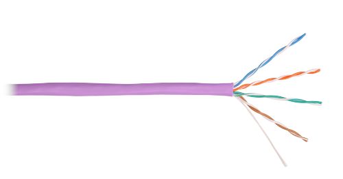 Витая пара NIKOLAN U/UTP 4 пары, Кат.5e, тест по ISO/IEC, 100МГц, одножильный, BC, 24AWG (0,511мм), внутренний, LSZH нг(А)-HFLTx, фиолетовый, 305м NKL 9100C-VL NKL 9100C-VL