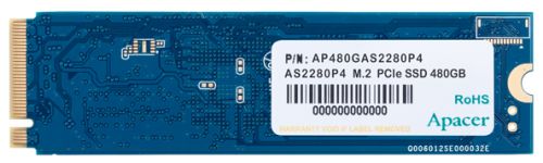 Твердотельный накопитель Apacer M.2 2280 480GB AS2280P4 Client SSD PCIe Gen3x4 with NVMe, 3D TLC, 512MB, RTL AP480GAS2280P4-1 AP480GAS2280P4-1
