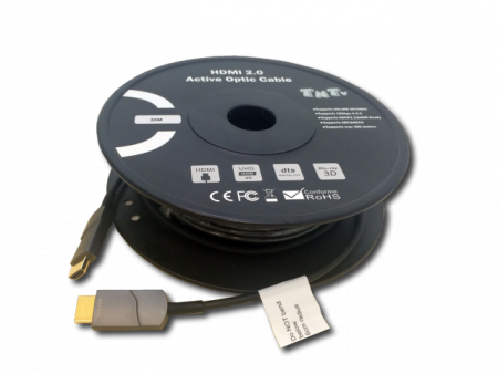Кабель ATEN мониторный/сигнальный, HDMI, версия 2,0, Male-Male, сборный,  50 метр черный, (на катушке;технология AOC - активный оптический кабель/active optical cable;ЗАКАЗ!) [Taiwan] TNTV AOC-H2,0-50 TNTV AOC-H2,0-50