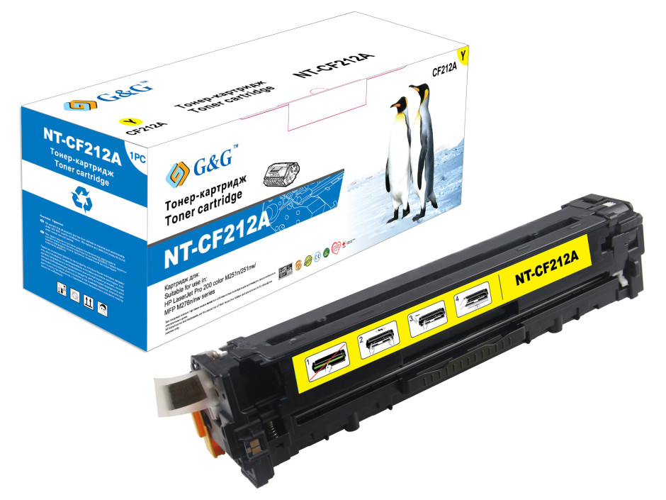 Тонер-картридж G&G желтый для НР LaserJet Pro200 Color M251n/M251nw/M276n/M276nw (1800стр) NT-CF212A NT-CF212A