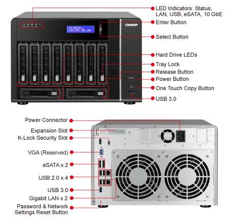 Сетевой RAID-накопитель QNAP 10 отсеков для жест. дисков TS-1079 TS-1079 #4