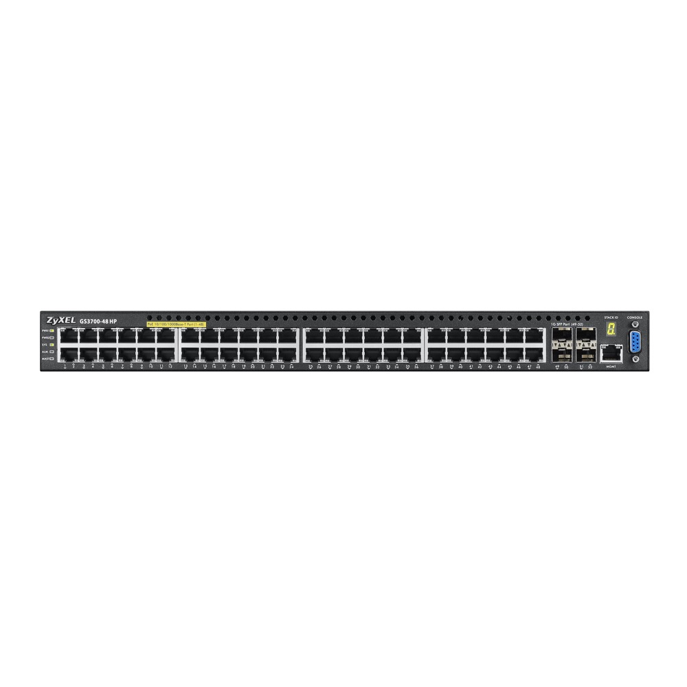 Коммутатор ZYXEL управляемый High PoE L2+ 48 Gigabit Ethernet и 4 SFP-слота GS3700-48HP-ZZ0101F GS3700-48HP-ZZ0101F