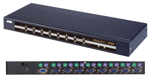 KVM переключатель ATEN VGA/SVGA+KBD+MOUSE, 1> 8 блоков/портов PS/2, без шнуров CS78-AT-G CS78-AT-G