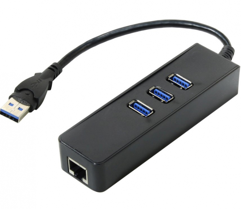 Концентратор USB 3.0 Orient JK-340, HUB 3 Ports + Gigabit Ethernet Adapter, RJ45 (JK-340) JK-340