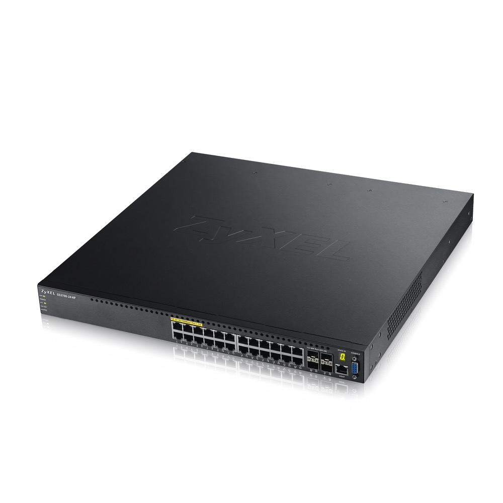 Коммутатор ZYXEL управляемый High PoE L2+ 24 Gigabit Ethernet и 4 SFP-слота GS3700-24HP-ZZ0101F GS3700-24HP-ZZ0101F