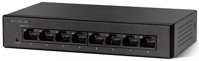 Коммутатор Cisco 8-Port 10/100 PoE Desktop Switch, SF110D-08HP-EU SF110D-08HP-EU