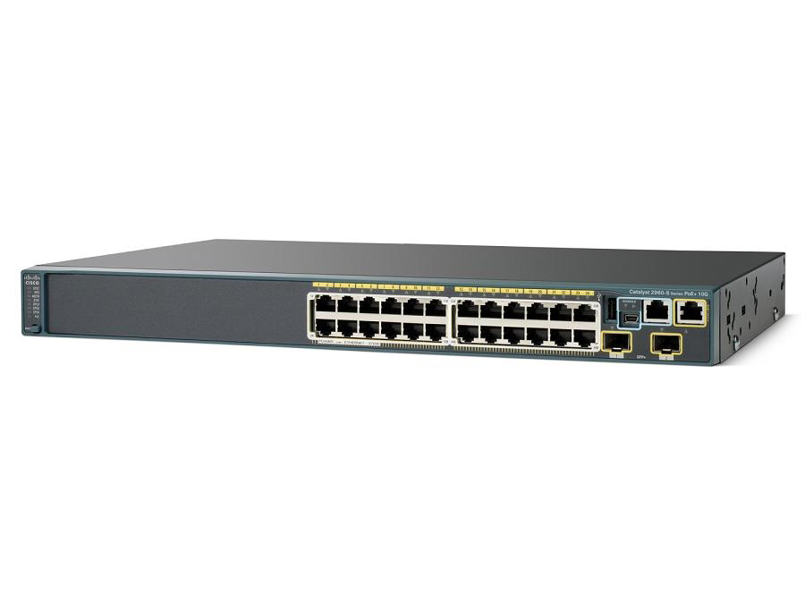 Коммутатор Cisco Catalyst  2960S 24 GigE PoE 370W,2x10G SFP+ LAN Base( WS-C2960S-24PD-L) WS-C2960S-24PD-L
