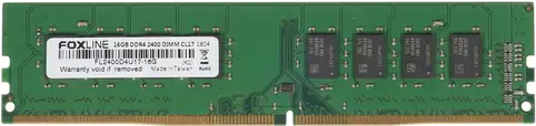 Модуль памяти Foxline DIMM 16GB 2400 DDR4 CL 17 (1Gb*8) FL2400D4U17-16G FL2400D4U17-16G