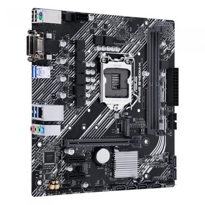 Материнская плата ASUS PRIME B460M-K, LGA1200, B460, 2*DDR4, D-Sub,DVI, SATA3,RAID, Audio, Gb LAN, USB 3.2*6, USB 2.0*6, COM*1 , mATX PRIME B460M-K PRIME B460M-K