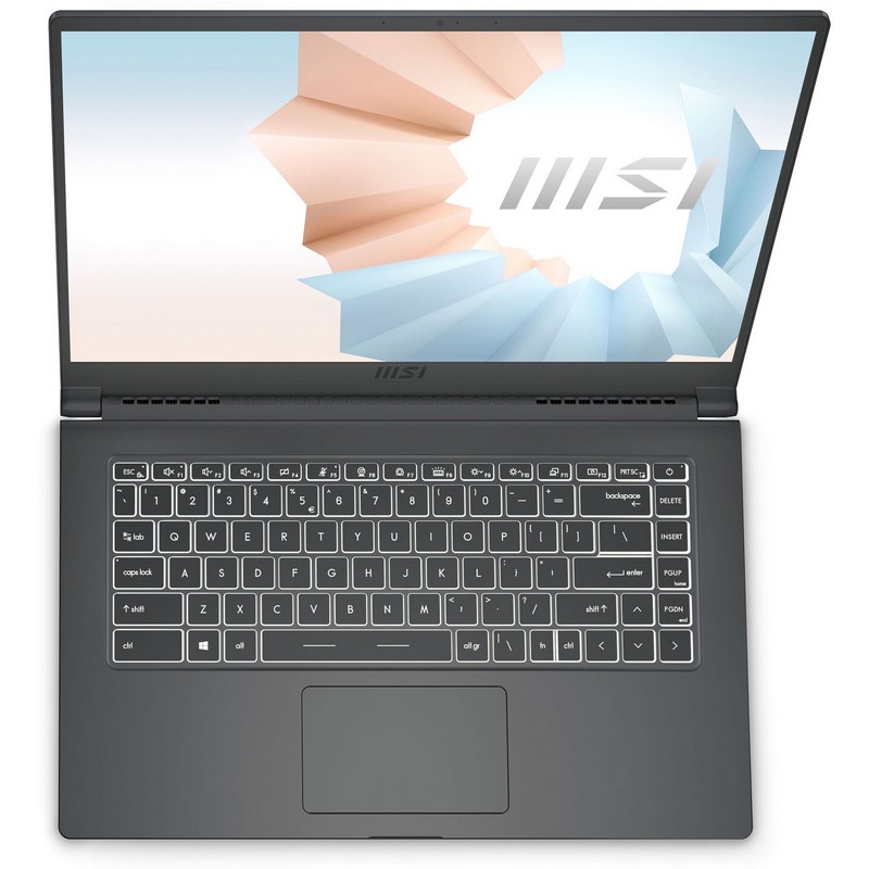 Ноутбук MSI Modern 15 A11SBU-475RU (MS-1552) 15.6'' FHD(1920x1080)/Intel Core i7-1165G7 2.80GHz Quad/16GB+512GB SSD/GF MX450 2GB/WiFi/BT5.1/1.0MP/microSD/3cell/1,6 kg/W10/1Y/GREY 9S7-155266-659 9S7-155266-659