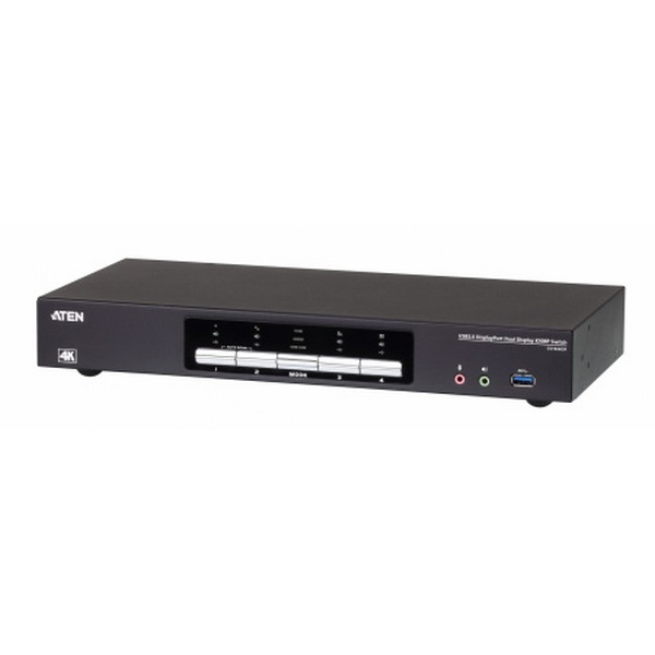 KVM-переключатель ATEN KVM DP+USB+AUDIO, 1> 4 компьютера/блока/порта/port USB с 8 вых,DispalyPort, со шнурами 4xUSB 3,0 1,8м/8xDisplayPort 1,2 1,5м,, (консоль упр,-USB;2 порт,HUB USB 3,0;ЗАКАЗ!)[Taiwan-ATEN] CS1944DP-AT-G CS1944DP-AT-G